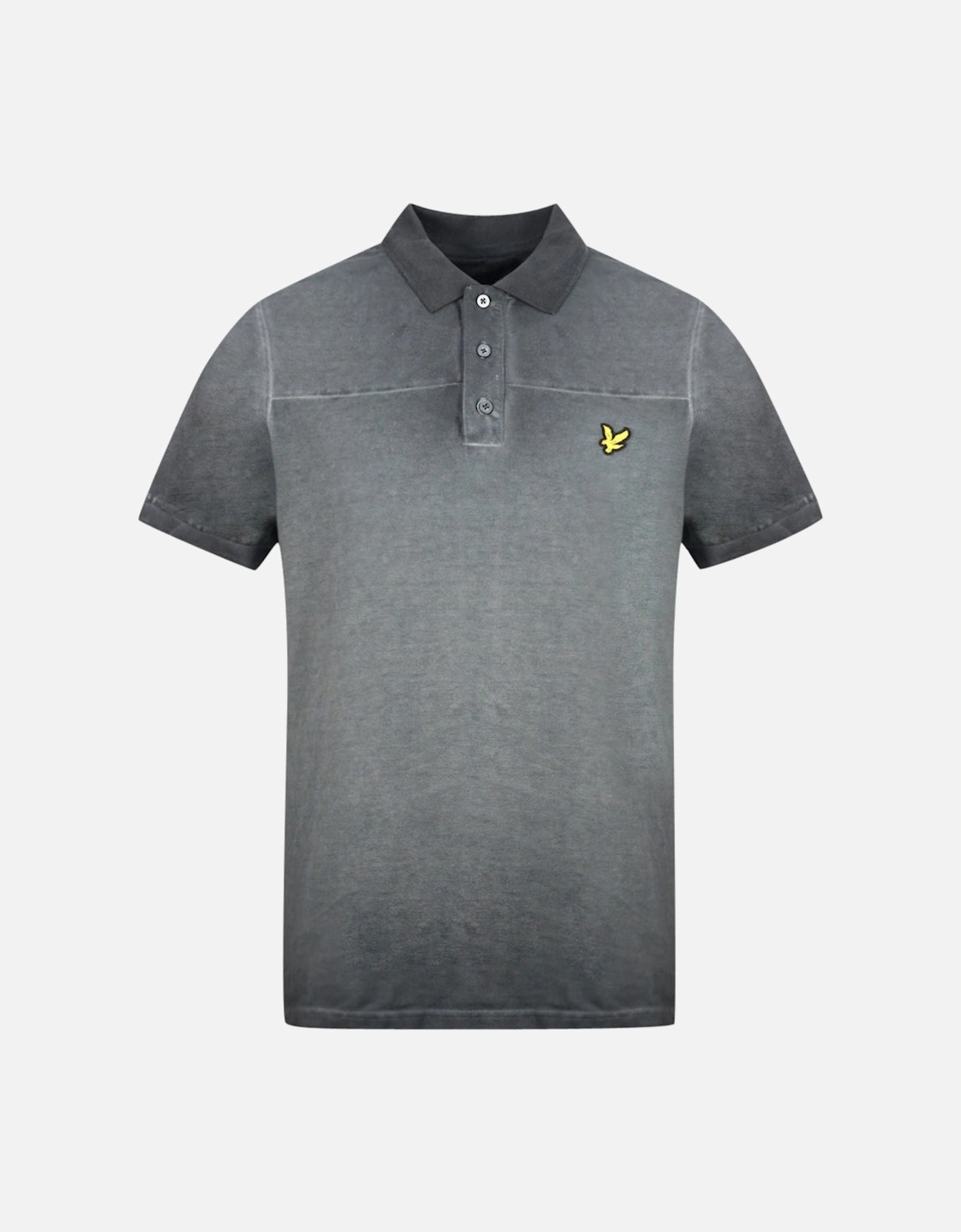 Lyle & Scott True Black Faded Ink Wash Polo Shirt, 3 of 2