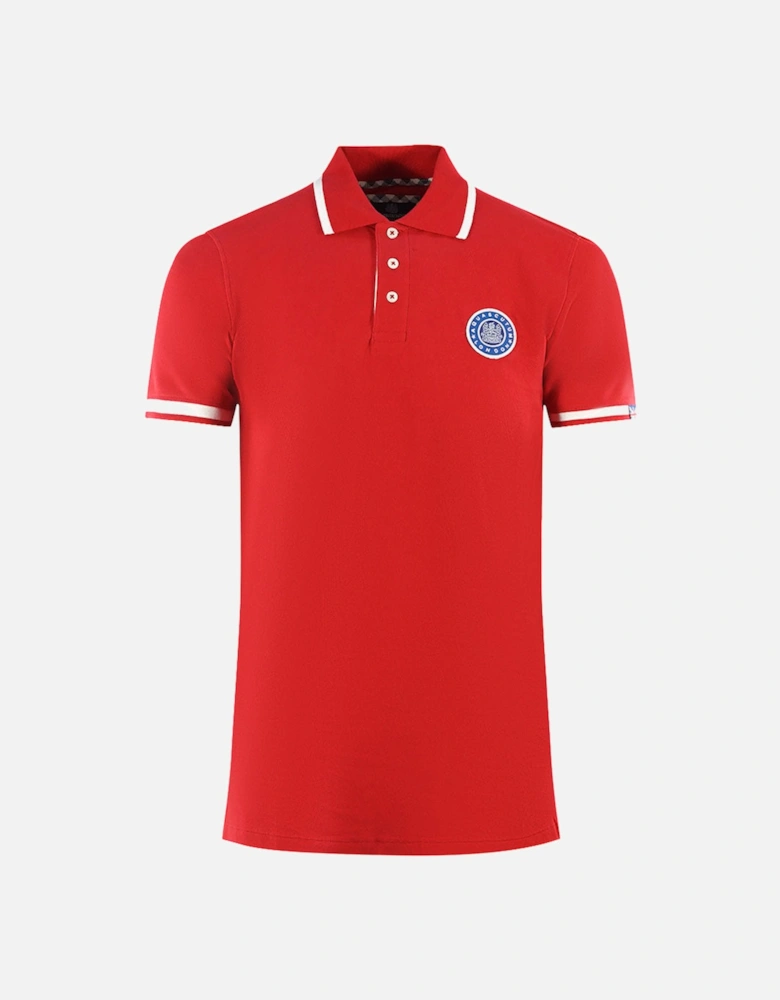 London Embroidered Badge Red Polo Shirt