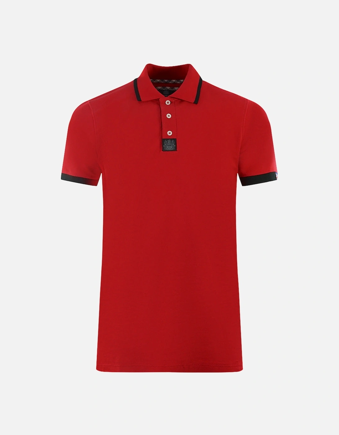 Branded Shoulder Tipped Red Polo Shirt, 5 of 4