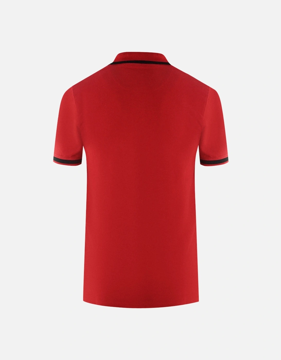 AQ 1851 Embroidered Tipped Red Polo Shirt