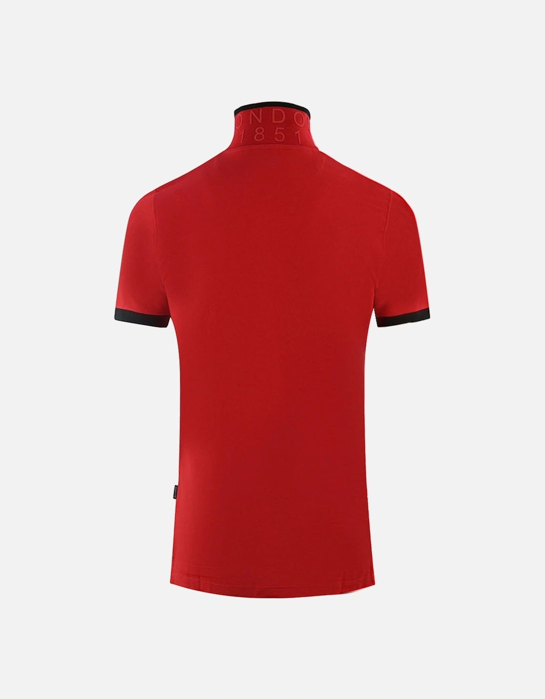 Branded Shoulder Tipped Red Polo Shirt
