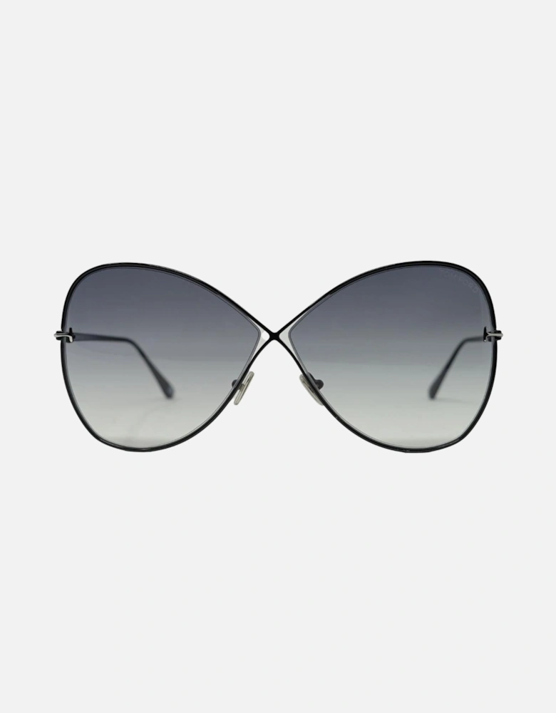 Nickie Black Thin Framed Sunglasses