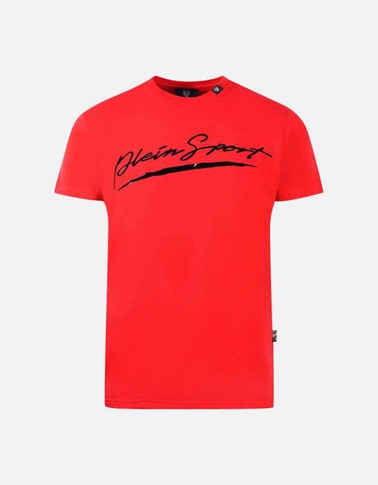 Plein Sport Brand Signature Logo Red T-Shirt