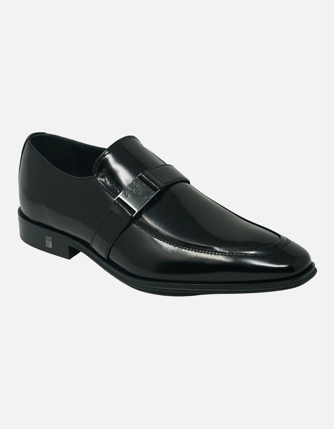 Buckle Logo Leather Black Shoes