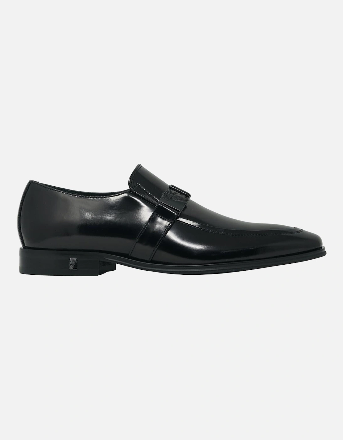 Buckle Logo Leather Black Shoes, 5 of 4