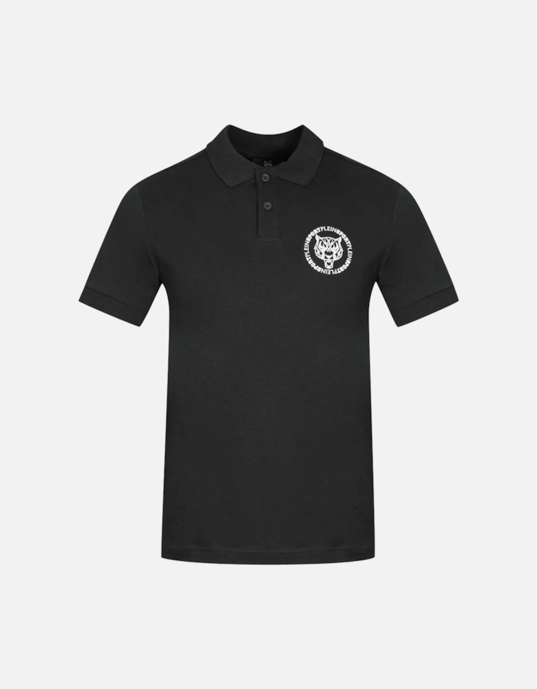 Plein Sport Circle Chest Logo Black Polo Shirt