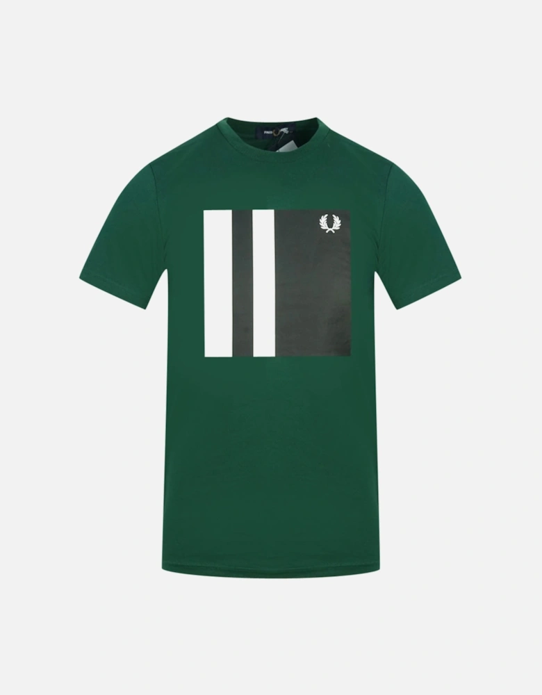 M8536 426 Tipped Graphic Green T-Shirt