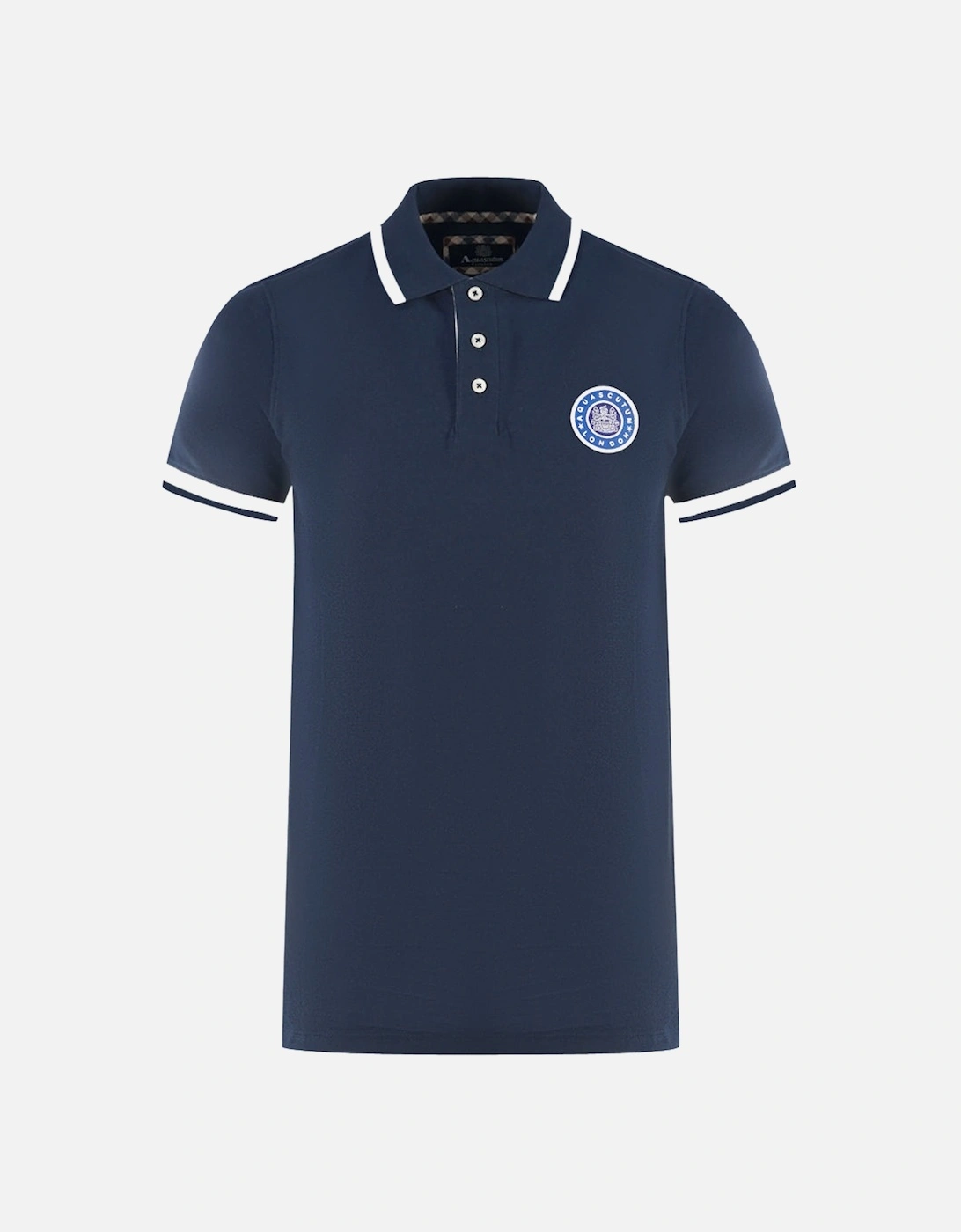 London Embroidered Badge Navy Blue Polo Shirt, 4 of 3