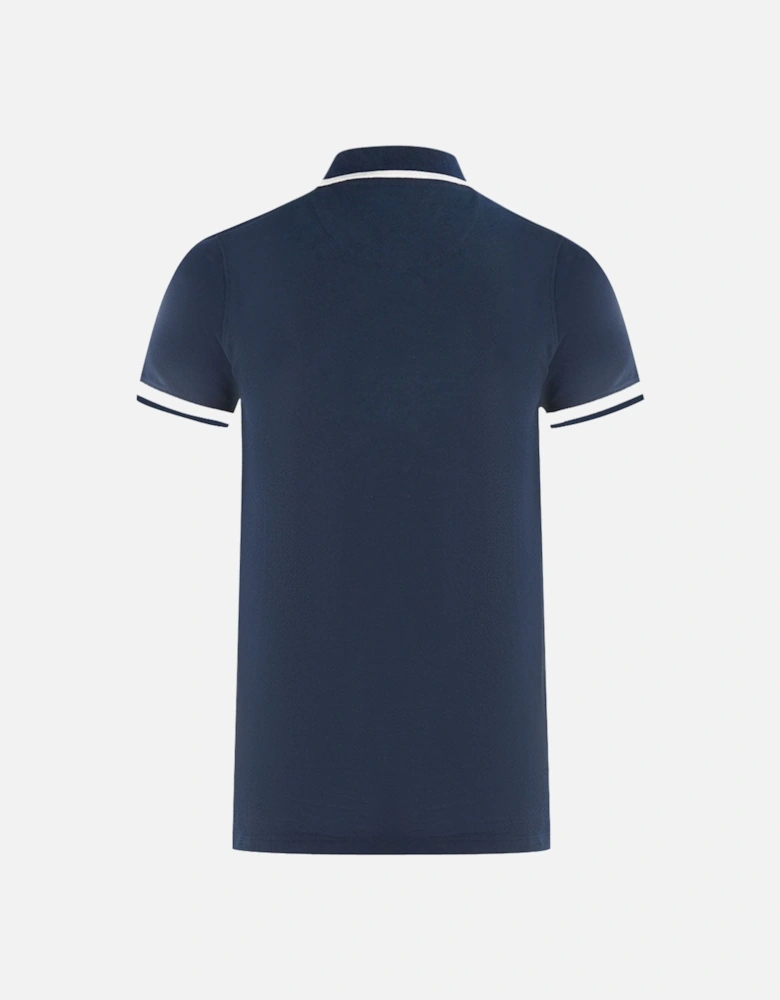 London Embroidered Badge Navy Blue Polo Shirt