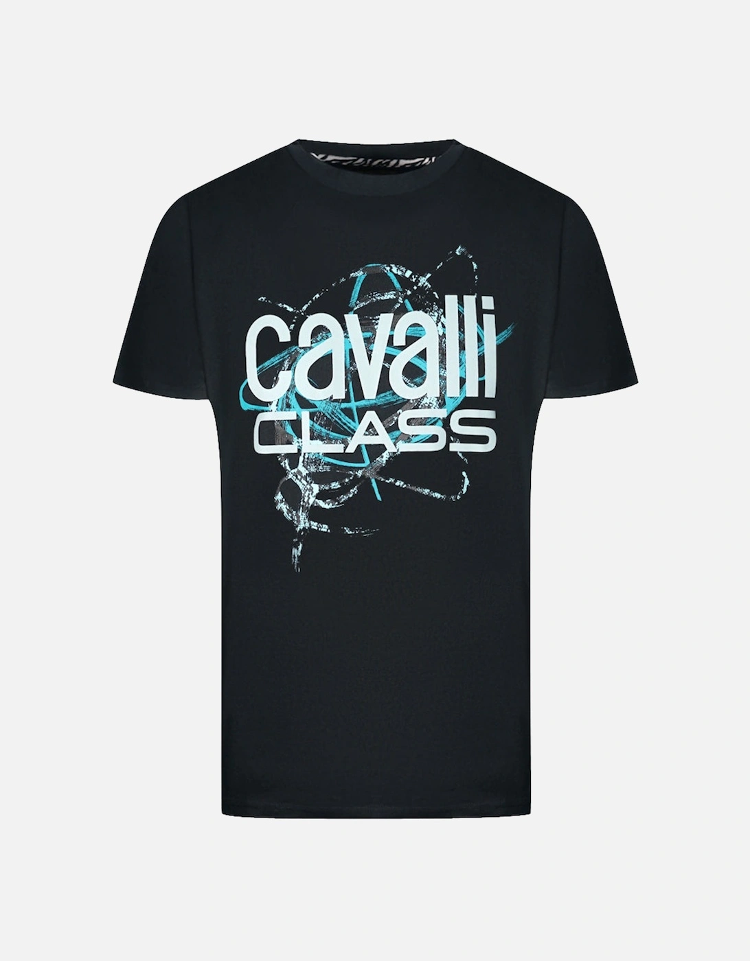 Cavalli Class Snake Skin Scribble Black T-Shirt, 3 of 2