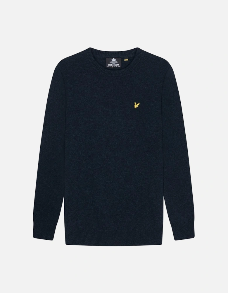 Lyle & Scott Crew Neck Lambswool Dark Navy Marl Blend Jumper