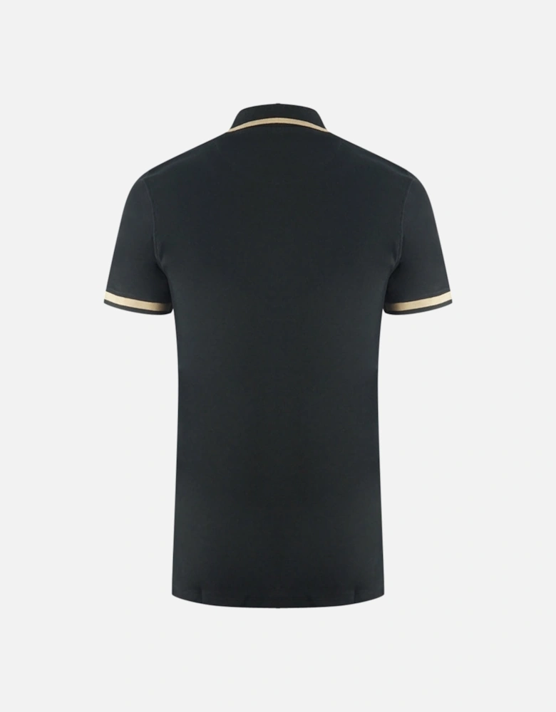 Tipped Aldis Black Polo Shirt