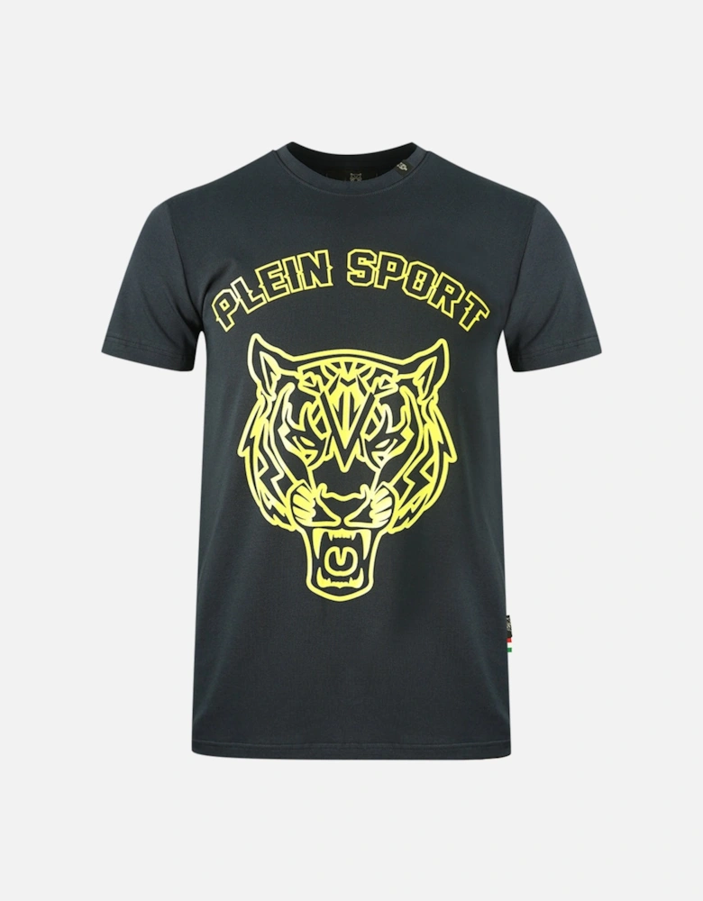 Plein Sport Large Stencil Tiger Logo Navy T-Shirt