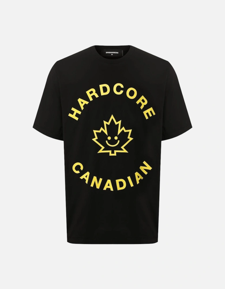 Hardcore Canadian Maple Leaf Black T-Shirt