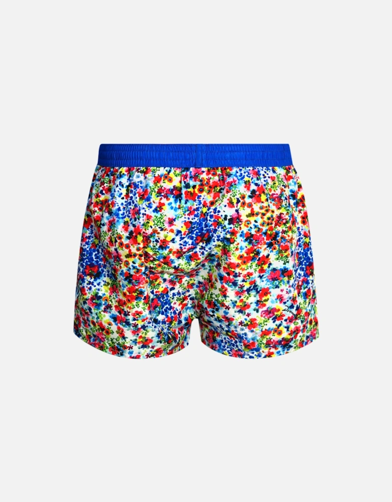 Floral Design Blue Swim Shorts