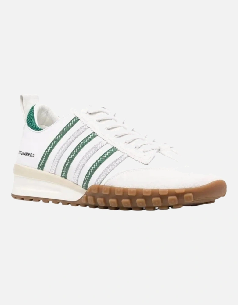 Green Striped White Sneakers