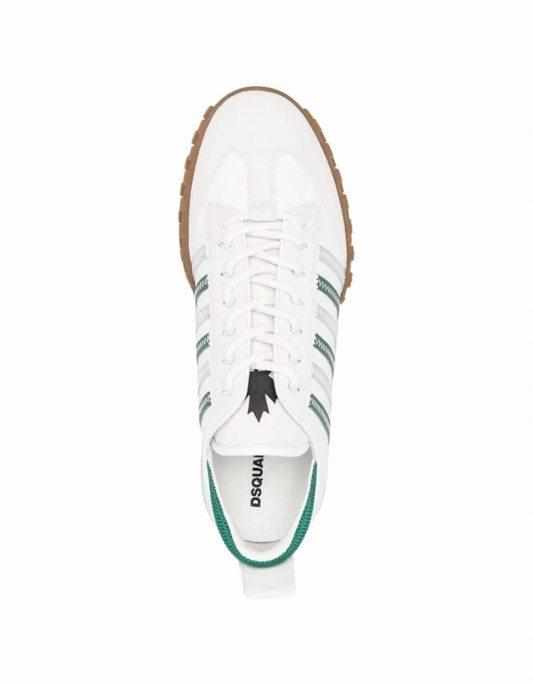 Green Striped White Sneakers