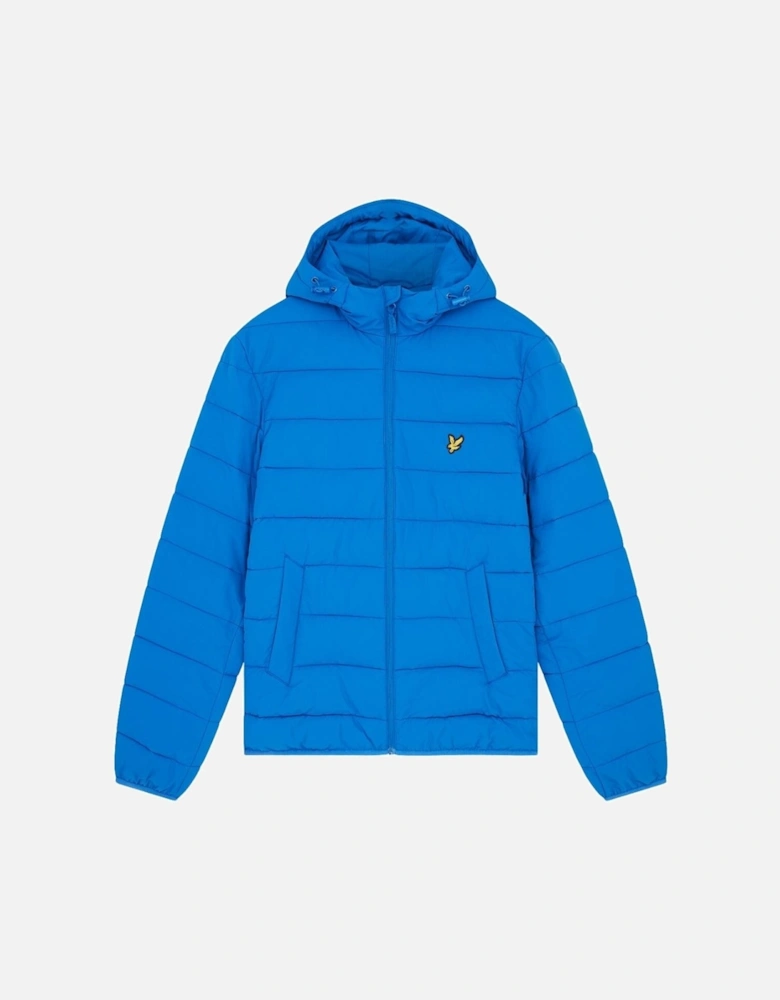 Lyle & Scott Branded Bright Blue Hooded Puffer Jacket