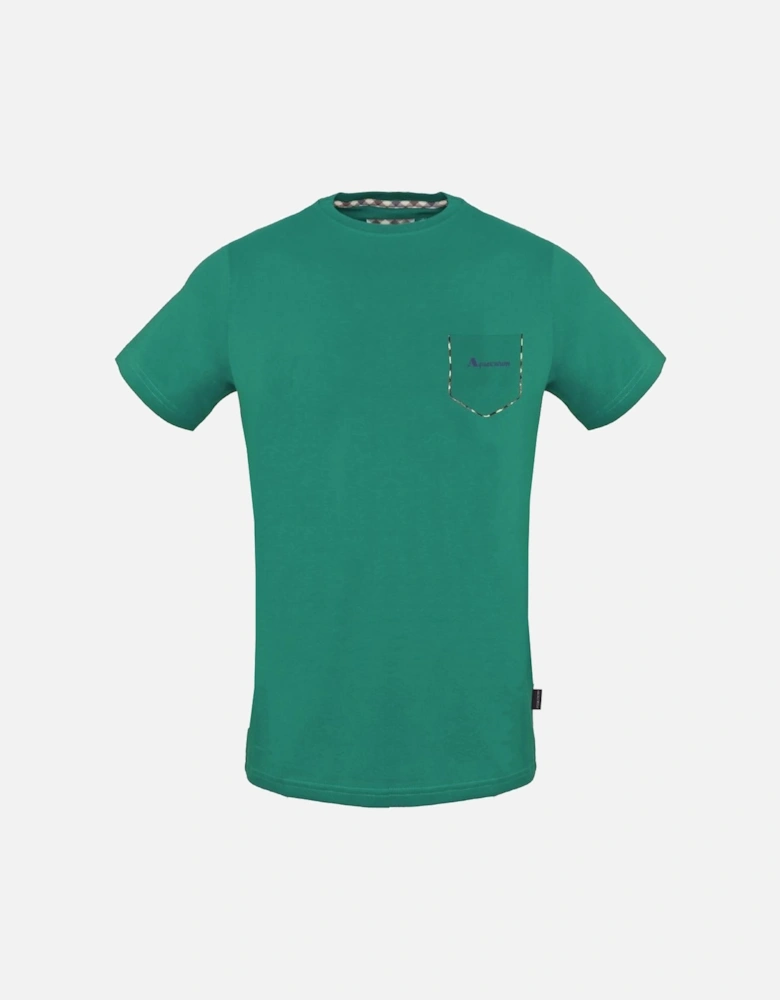 Check Pocket Trim Green T-Shirt