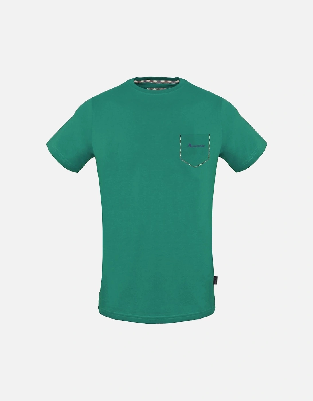 Check Pocket Trim Green T-Shirt, 2 of 1