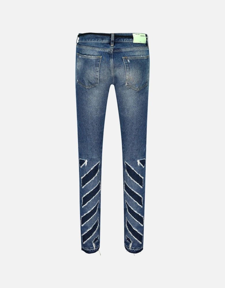 Diags Stripes Blue Jeans