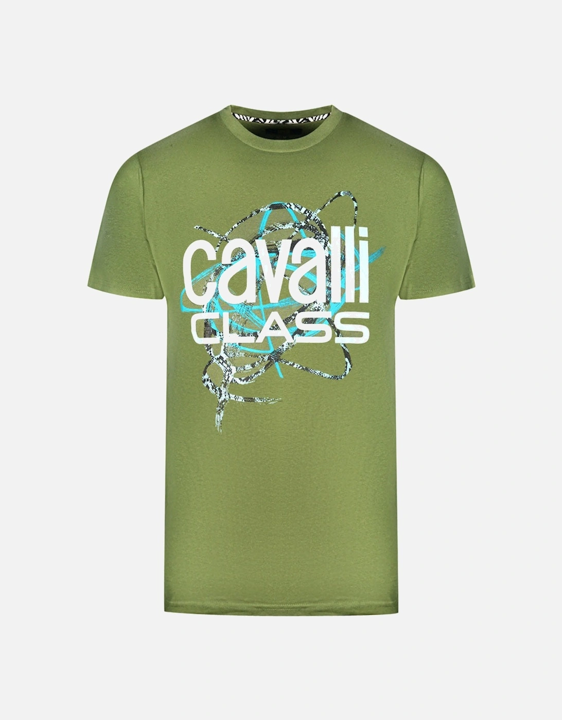Cavalli Class Snake Skin Scribble Green T-Shirt, 3 of 2