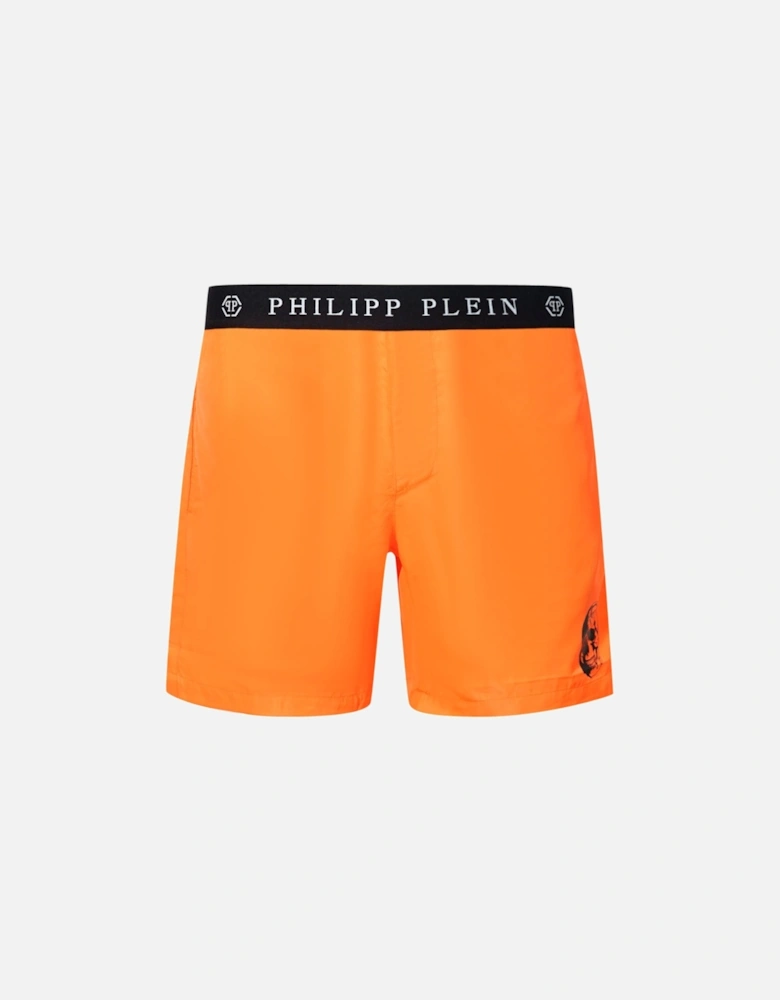 Branded Waistband Orange Swim Shorts