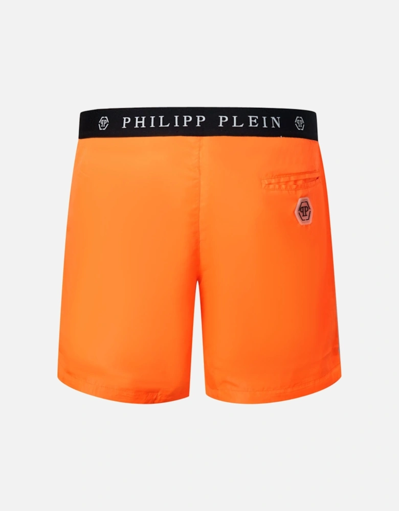 Branded Waistband Orange Swim Shorts