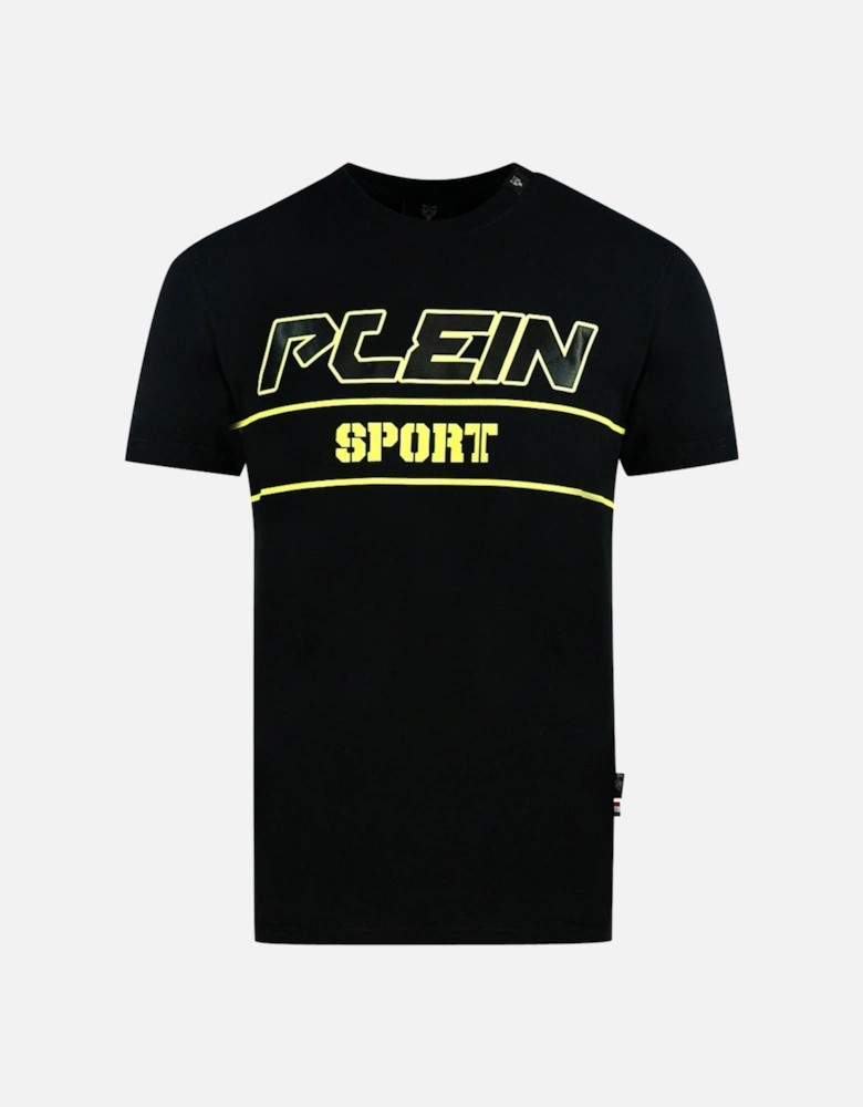Plein Sport Block Gold Logo Black T-Shirt
