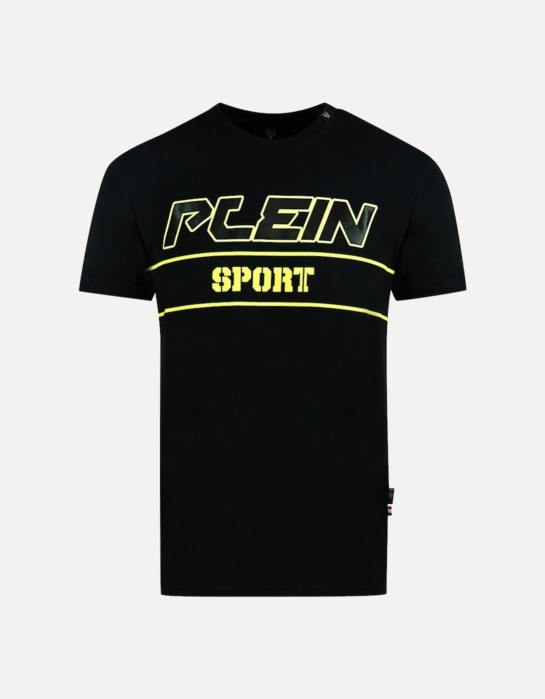 Plein Sport Block Gold Logo Black T-Shirt, 3 of 2