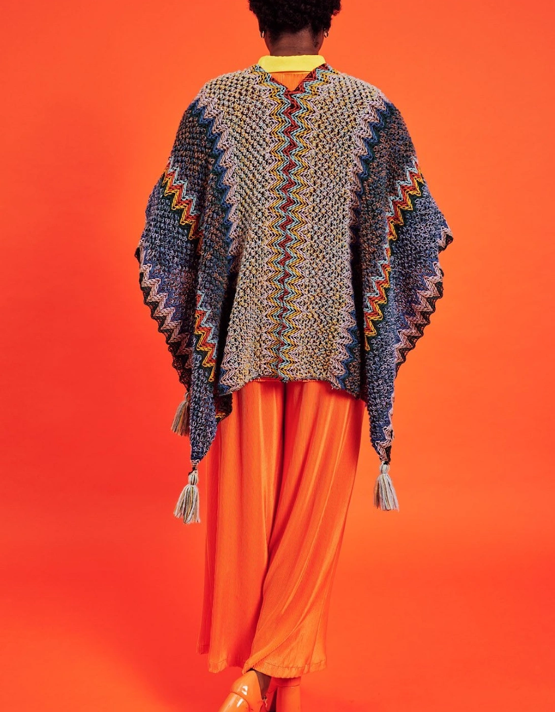 Knitted Mutli-Coloured Cape