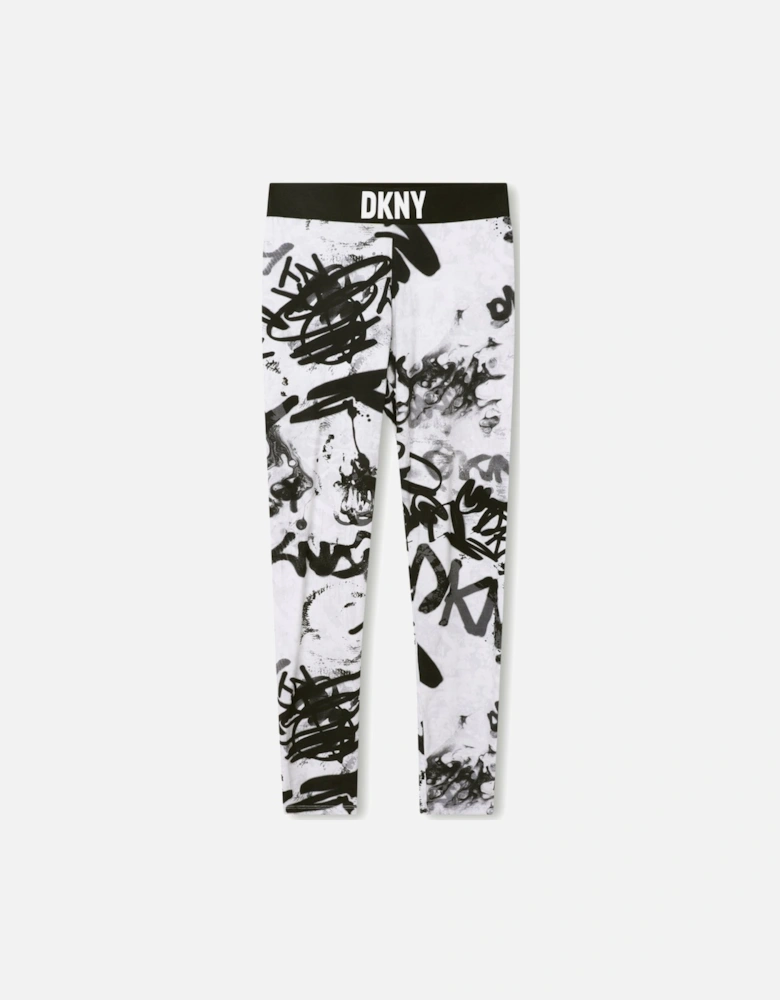 Black All Over Spray Logo Legging Set