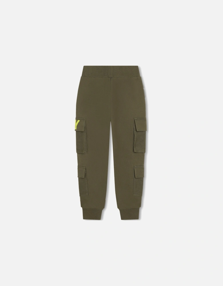 Khaki Green Logo Cargo Joggers