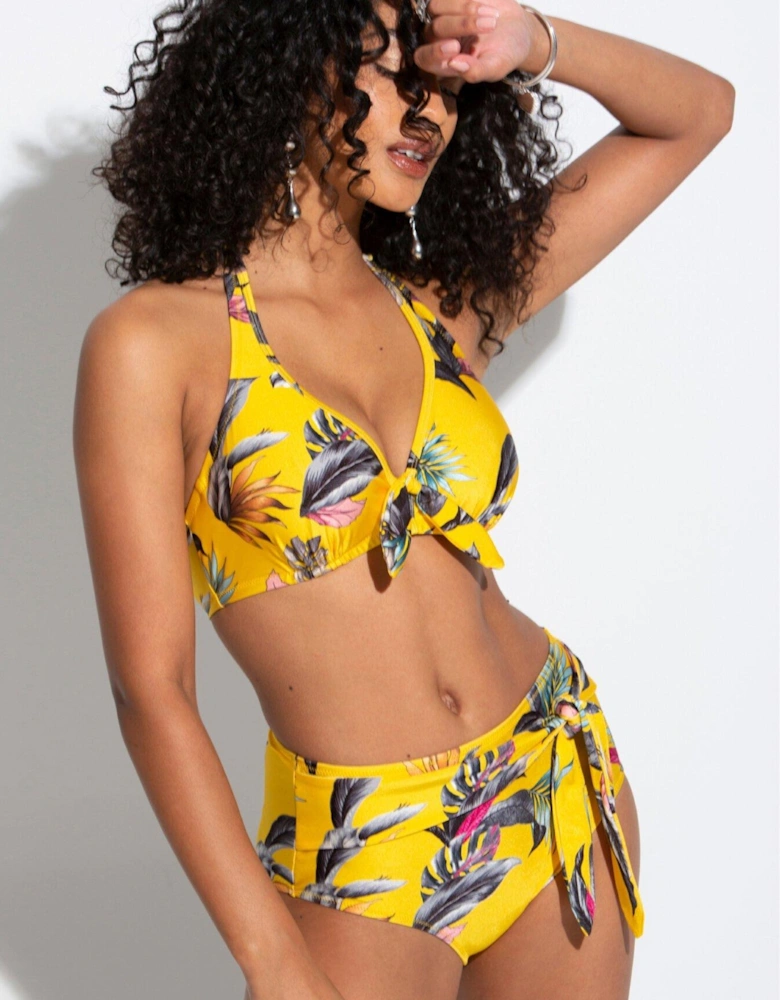 Paradiso Belted High-Waisted Tummy Control Brief - Yellow