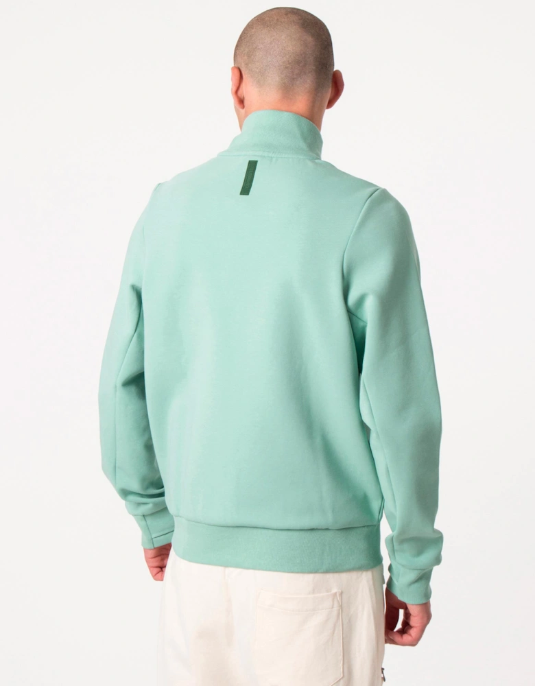 Relaxed Fit High Neck Zip Through Sweatshirt