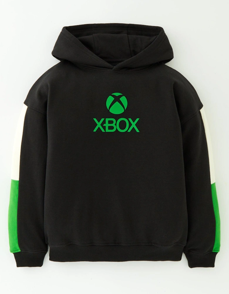 Xbox Cut And Sew Stripe Hoodie - Black