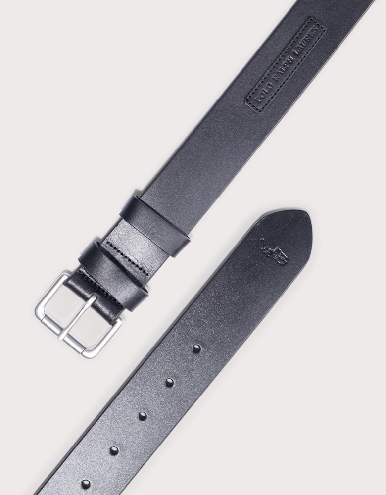 Leather Roller-Buckle Belt