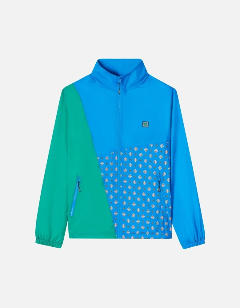 Men's "Medaillons" Colorblock Windbreaker Jacket Cobalt