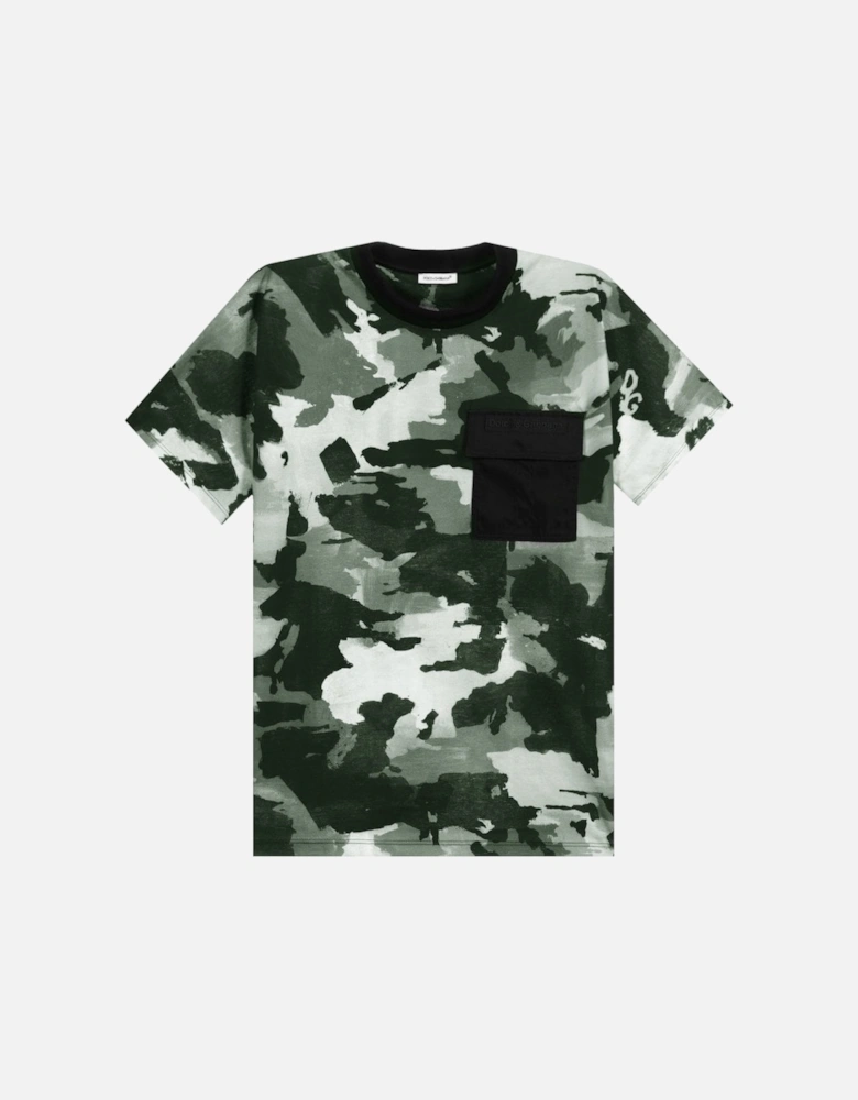 Boys Camouflage Pocket T-Shirt Grey
