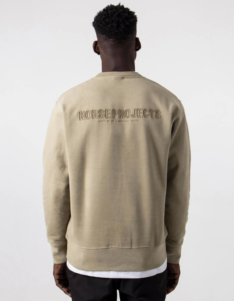 Relaxed Fit Arne Brushed Fleece N Logo Sweatshirt