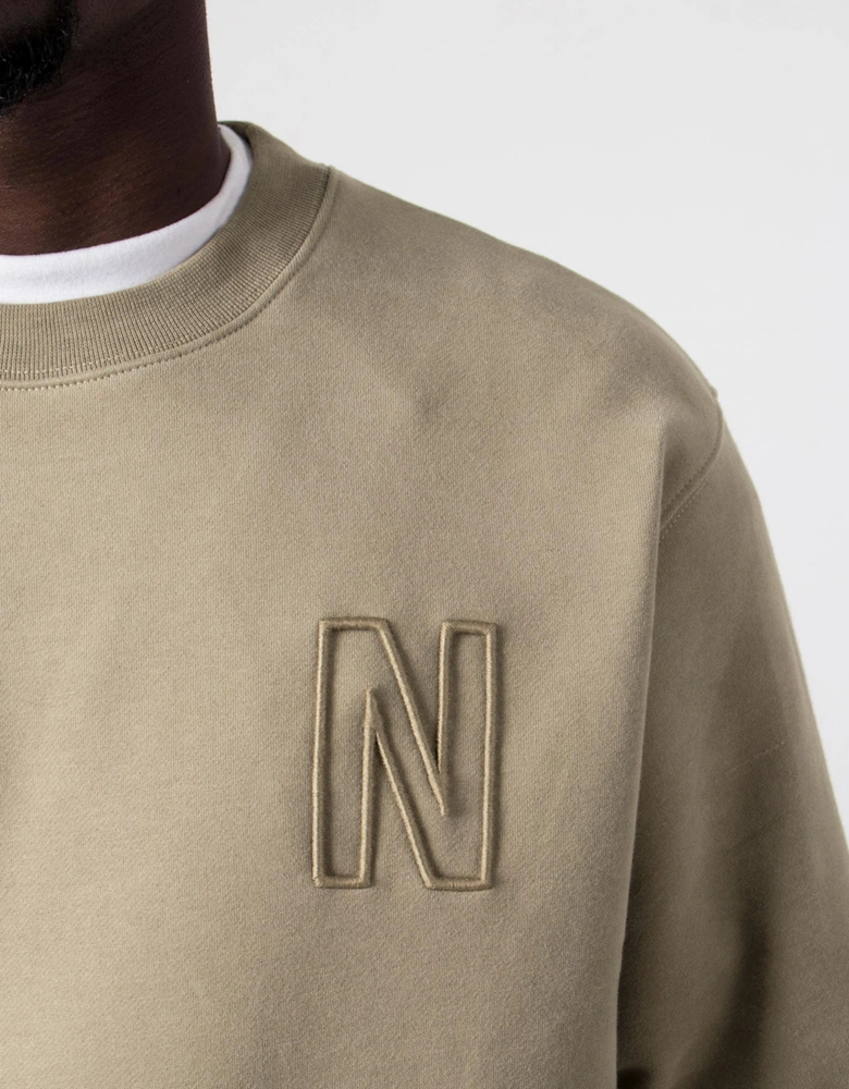 Relaxed Fit Arne Brushed Fleece N Logo Sweatshirt