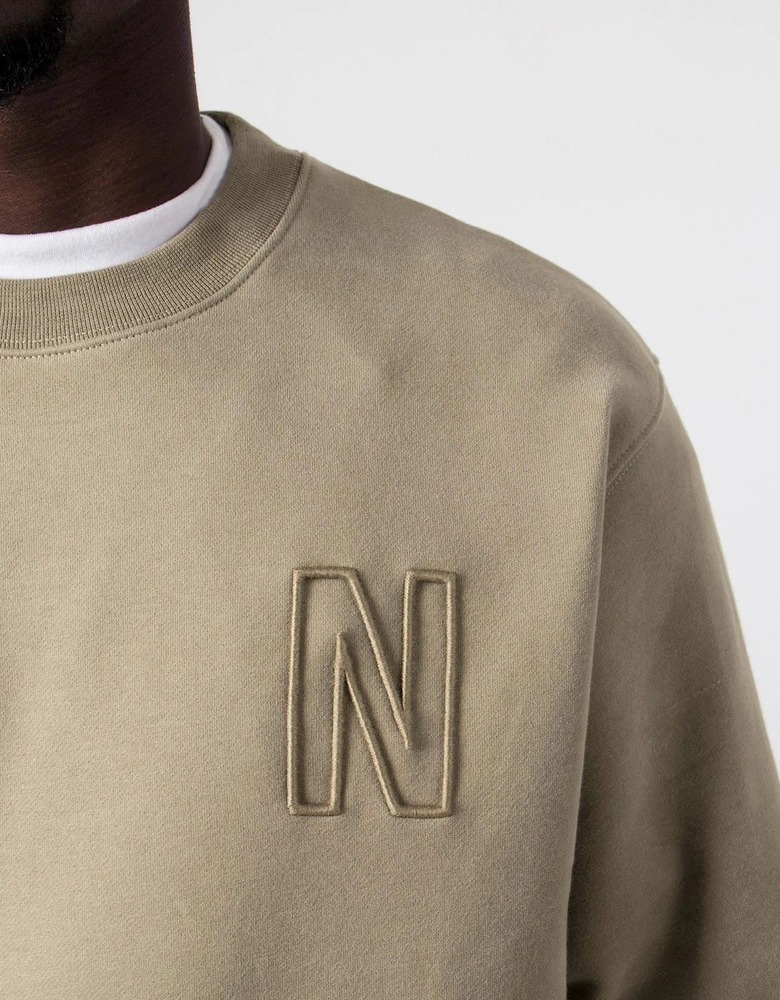 Relaxed Fit Arne Brushed Fleece N Logo Sweatshirt