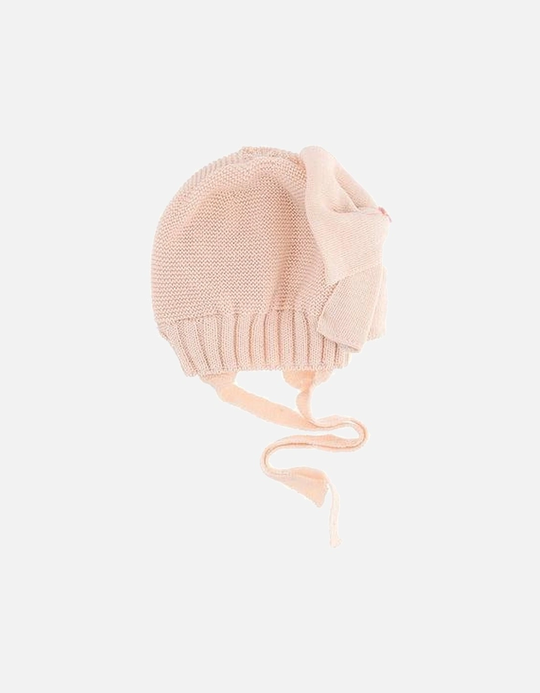 Girls Pink Knit Bow Hat
