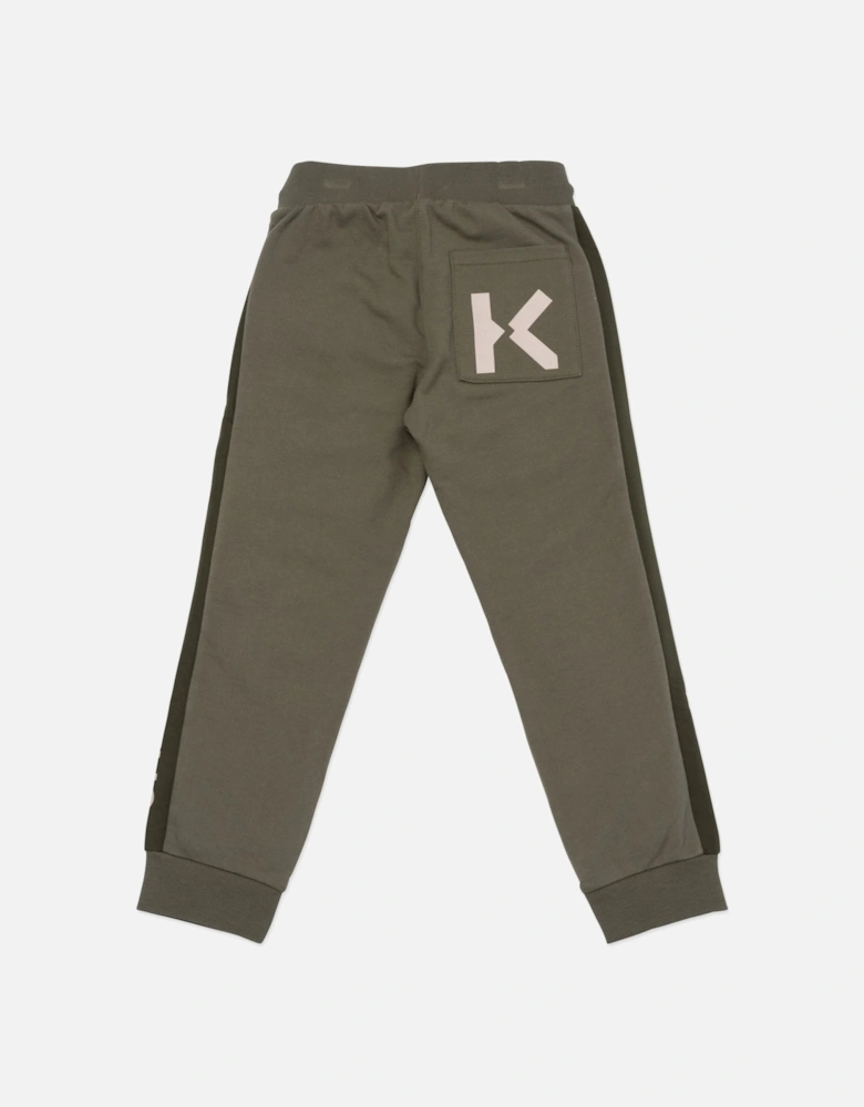 Boys Plain Joggers Khaki