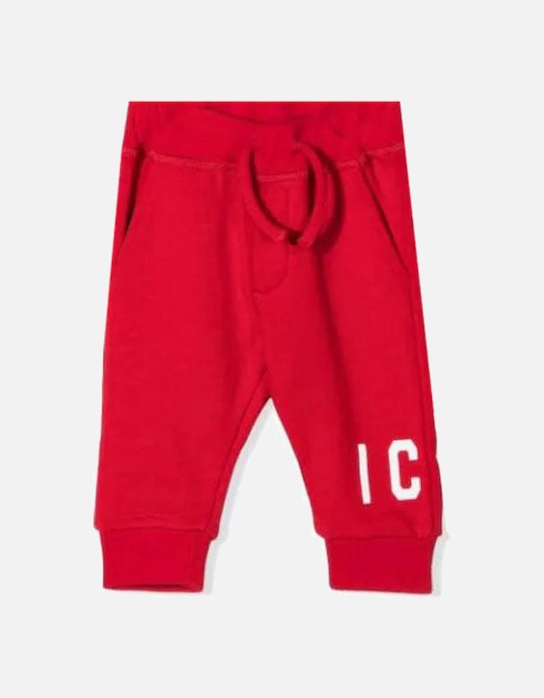 Boys ICON Print Track Pants Red