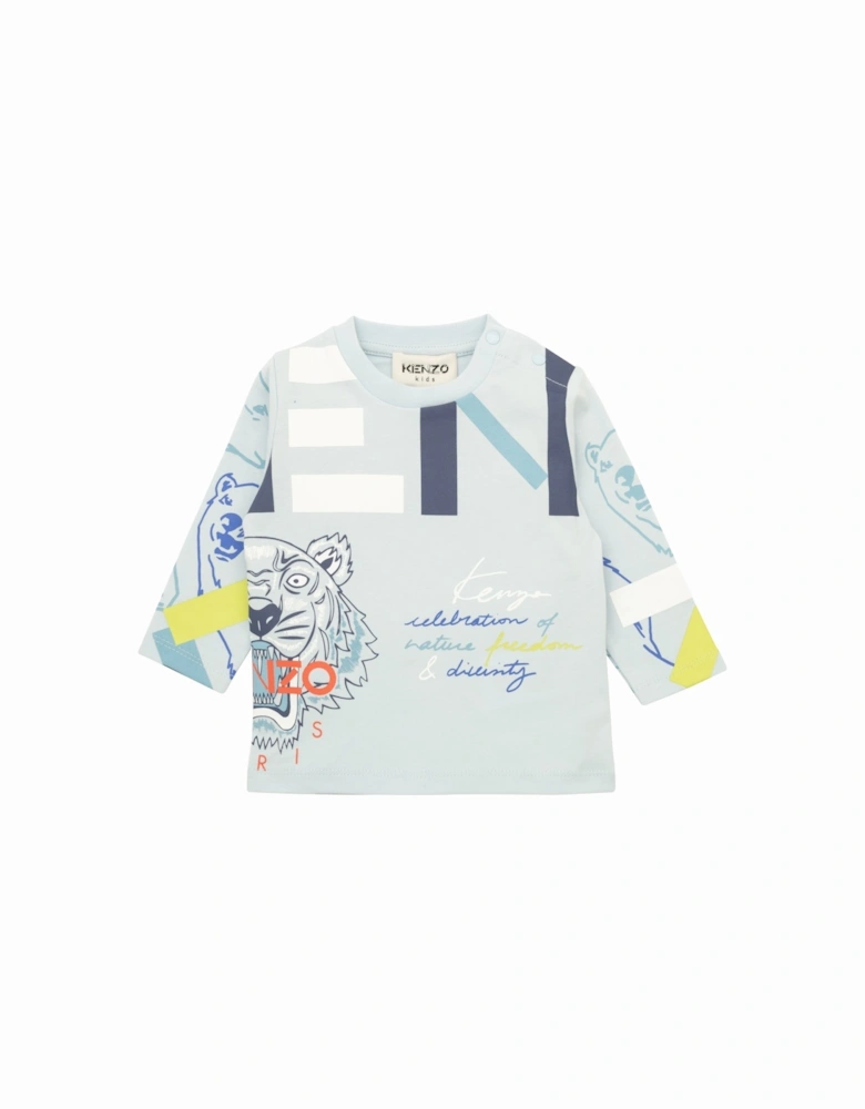 Baby Boys Blue Logo Cotton Top