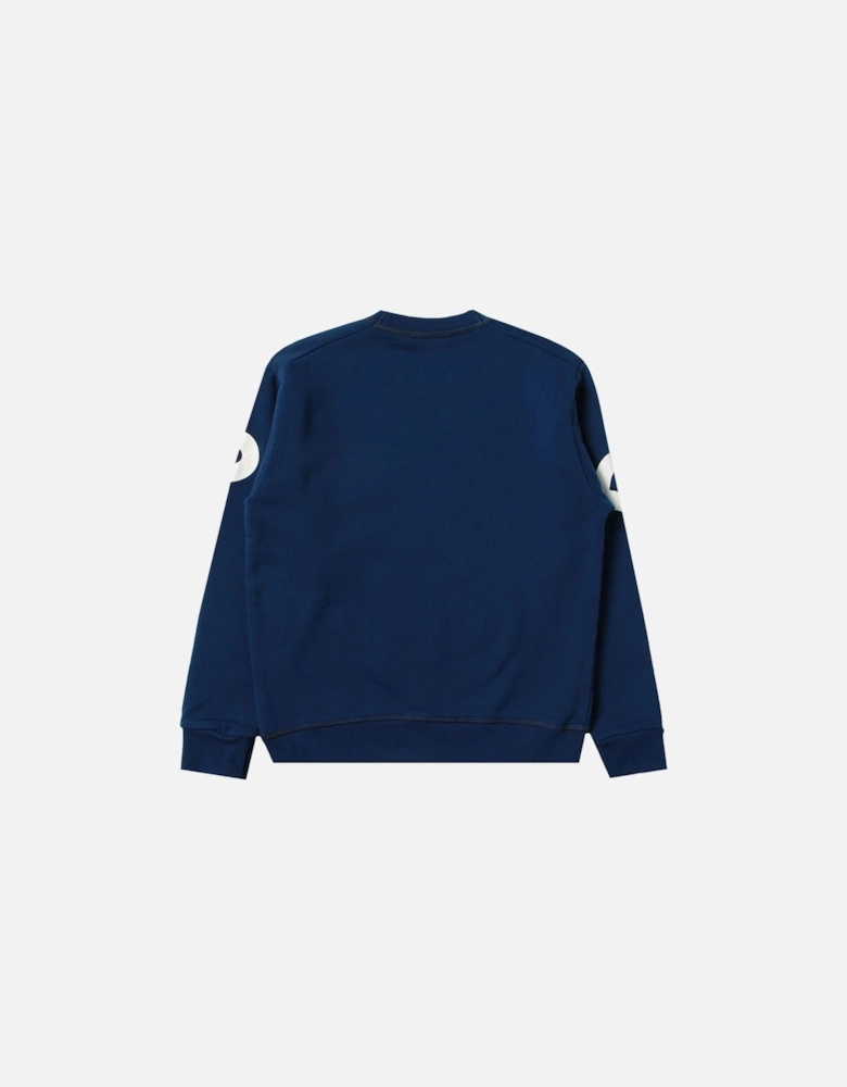 Boys Logo Print Cotton Sweatshirt Blue