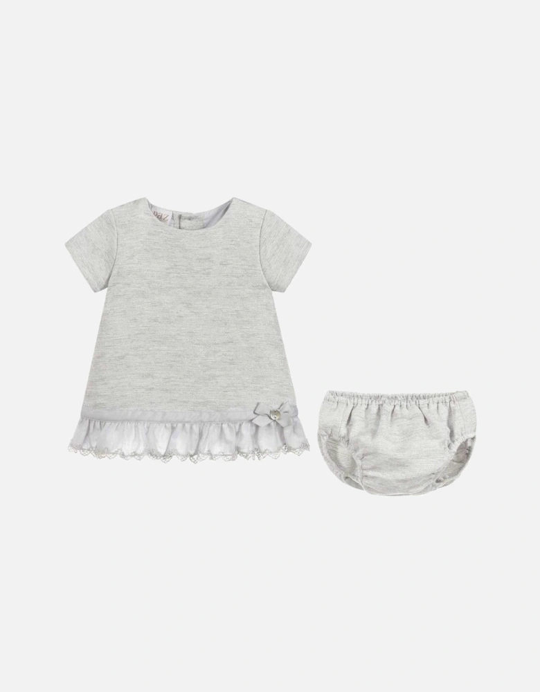 Baby Girls Grey Dress & Knickers Set