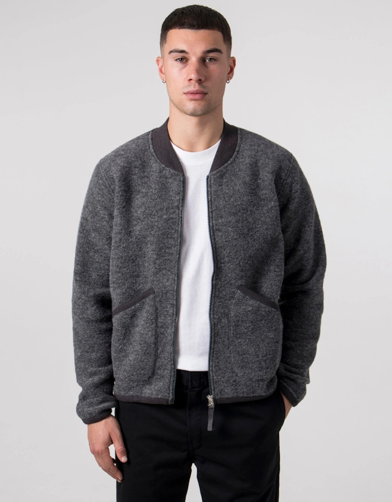 Wool Zip Bomber Jacket