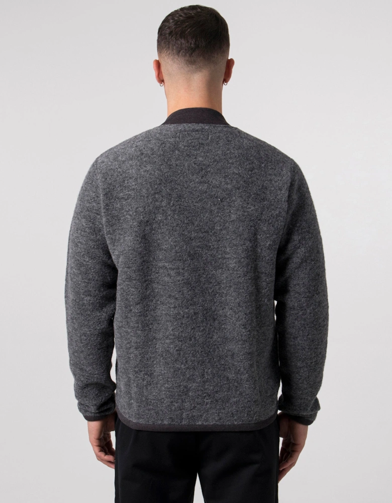 Wool Zip Bomber Jacket